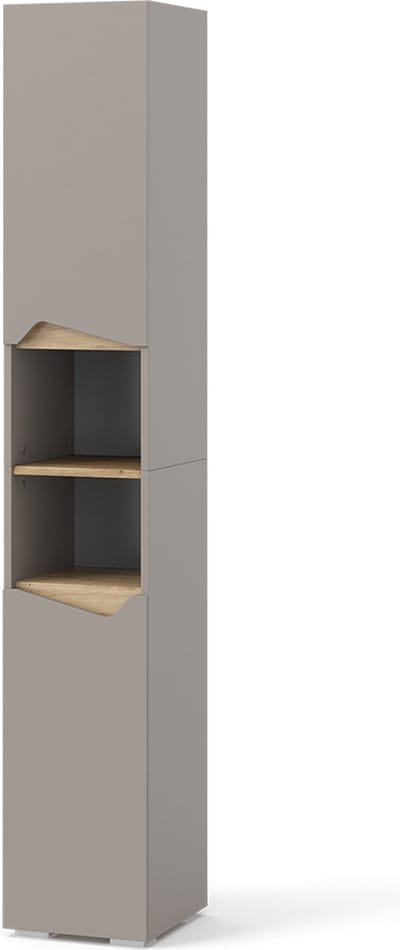 Vicco Marelle Badkamerkast – 30 x 180 cm met deuren en open vakken Grijs
