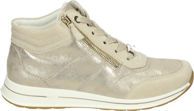 Ara - 1224808 OSAKA 2.0 - Hoge sneakersVeterbootsDames veterschoenenDames sneakersHalf-hoge schoenen - Kleur: Wit/beige - Maat: 37.5