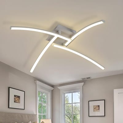 Haobosic - Moderne LED-plafondlamp, 4-lichts plafondlamp, 24W 2000LM LED-plafondlamp, neutraal wit licht 4000K inbouwplafondlampen voor woonkamer, slaapkamer, gang, keuken [Energieklasse E]