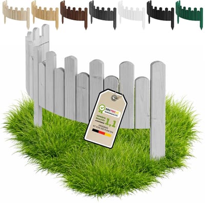 Floranica flexibele borderrand 15 x 100 cm Zilver - gazonrand houten bloembedrand rolboord voor de tuin