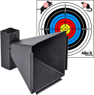Alta-X Schietkast - met 100 Schietkaarten trechtervormig - 14x14cm Target