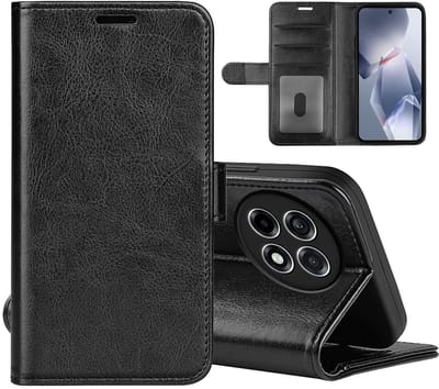 MobyDefend Hoesje - Geschikt voor OnePlus 13R - Wallet Book Case (Sluiting Achterkant) - Zwart