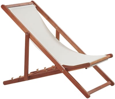 ANZIO - Strandstoel - Donkerbruin/Gebroken wit - Polyester