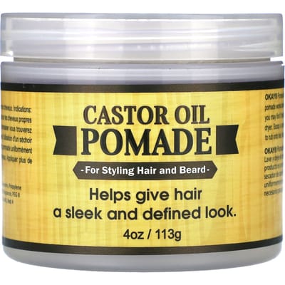 Oké Pure Naturals, Ricinusolie Pomade, 4 oz (113 gr) white