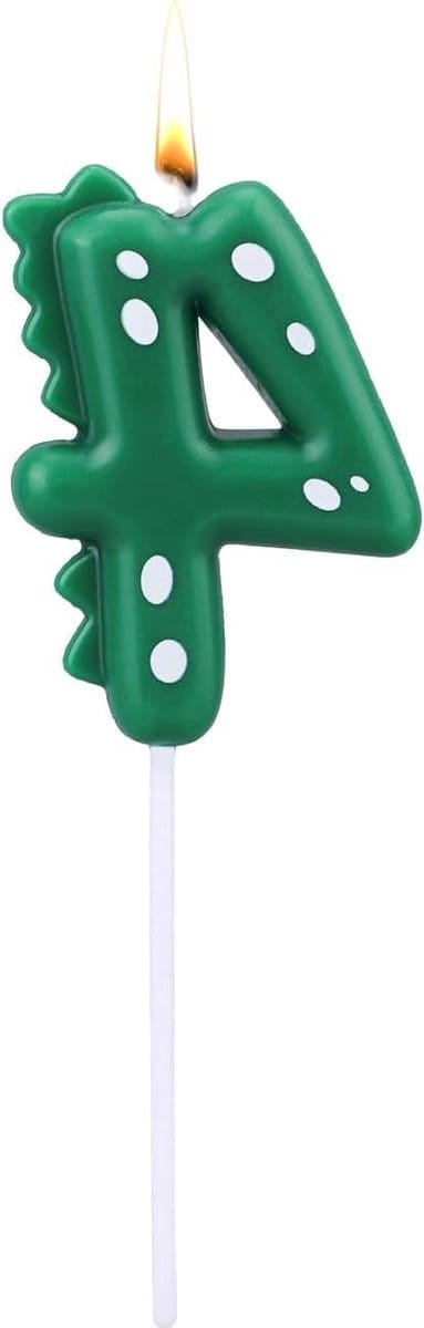 EGoods - Dinosaur Verjaardagskaarsen, Groen, Taart & Cupcake Versieringen, Dino-Thema Feestdecoraties, Verjaardagsbenodigdheden voor Kinderen Jongens