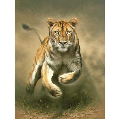 Diamant borduurwerk dier volledige ronde 5D diamant schilderij 20X30CM beige