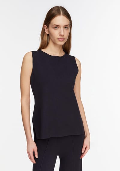 comma - female - Gebreide top van viscose met uitlopende zoom