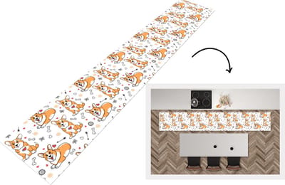 Keukenloper - Loper keuken - Hond - Corgi - Patronen - 300x50 cm - Keukenloper vinyl