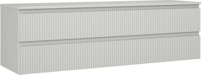 Mexen Rivel badkamerkast onder wastafel 160 cm met blad, 2 lades, gegroefd, grijs mat - 91A20-16047-2-BFFC62