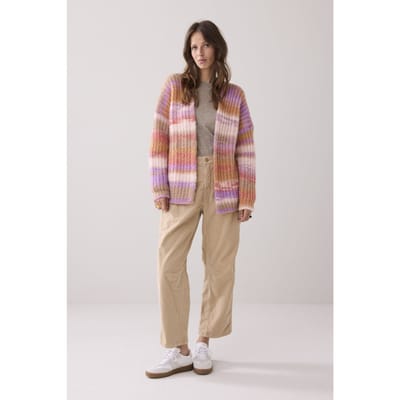 Summum Woman Cardigan Cushy Wool Blend Knit Multicolour Maat: M | Jassen Outlet | Dames | Beige