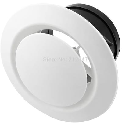 Allecto - Ventilatierooster - Afvoerdeksel - Verstelbare flens - Wit
