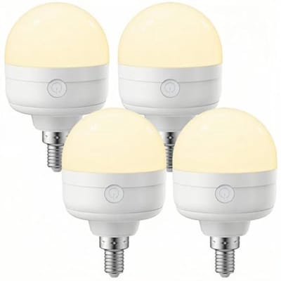 Oplaadbare E14 Gloeilamp met Afstandsbediening - Dimbaar, Timerfunctie en 3 Kleuren LED Lampen - Set van 4