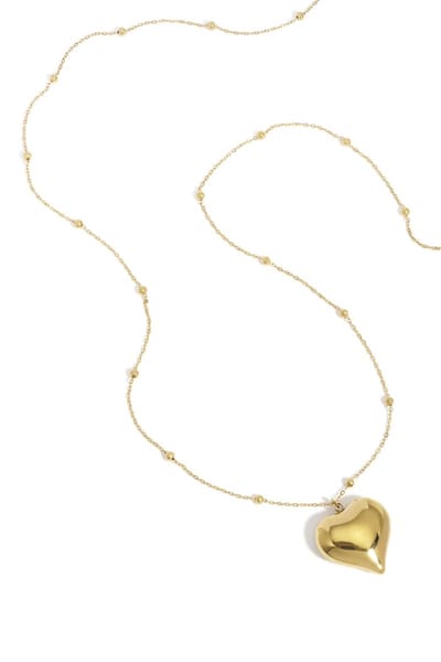 Ketting - lang - dames - Yehwang – stainless steel – hart hanger – 75 cm + 5 cm verlengketting - goud
