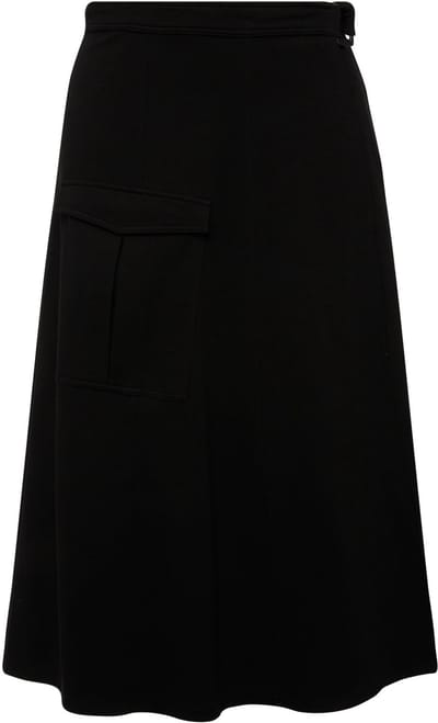 Ulla Popken - Dames - Wikkelrok Punto di Roma utility-look biologisch katoen - Zwart - Maat 42+