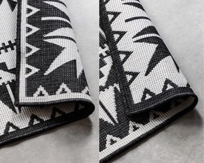 Flycarpets Elle Decoration - Binnen & Buitenkleed - Omkeerbaar - Gemini - Zwart - 200x290 cm