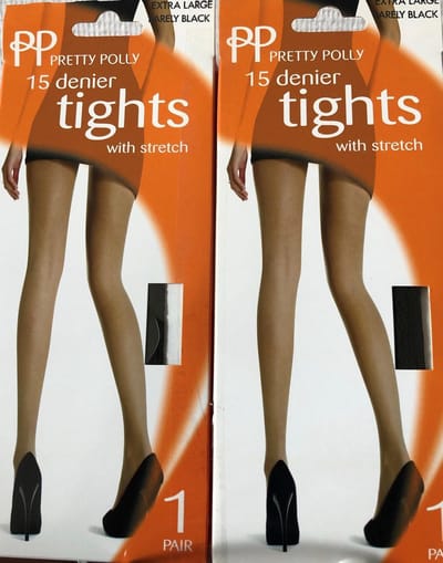 Pretty Polly Panty - Panty - Everyday - Stretch - 2 paar - 2 Paar Voordeelpak - 15 Den. XL - Barely Black