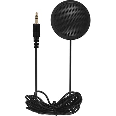 Microphone omnidirectionnel de bureau avec prise jack 3,5 mm pour ordinateurs portables, table de travail, portable, haute noir