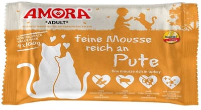 AMORA Cat feine Mousse 10x4x100g | Pute
