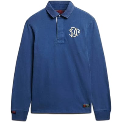 Superdry Vintage Athletic Rugby Shirt Blue Grootte: Xxl