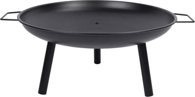 Lonestar Vuurschaal Ø60 cm - Vuurkorf voor Buiten met Handvaten - Tuinhaard op Brandhout - Terrashaard 3 Poten - Tuinkachel voor Kampvuur - Terraskachel - Carbon Staal