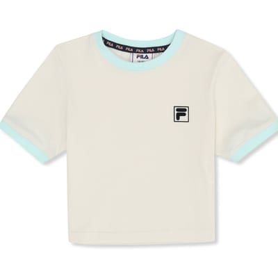 FILA Pratolino Cropped Ringer T-shirt Egret-soothing Sea Maat: 86/92 | T-Shirts Outlet | Unisex | Wit