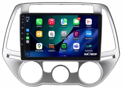 Geschikt voor Hyundai I20 (2008 t/m 2014) | 9 inch Android 15.0 CarPlay autoradio | Draadloos CarPlay & Android Auto | 2GB RAM + 32GB | Mic, Camera (AHD) & DAB+ | Bluetooth & WiFi | NAVIBOP NB-1362 | Bouwjaar 2008 t/m 2014