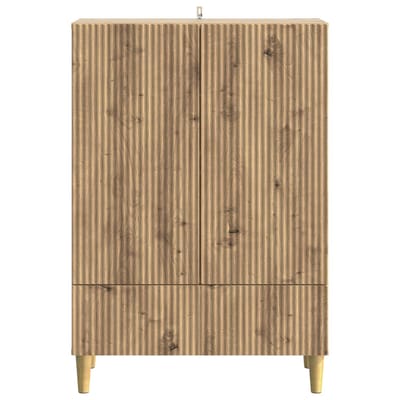 vidaXL - Dressoir - Artisanaal - eiken - 66 - x - 34,5 - x - 95 - cm - Bewerkt - hout