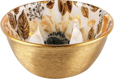 Dekoratief | Bowl 'Flowers Opulence', goud, metaal, 11x11x5cm | A248298