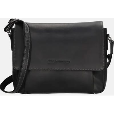 Hide & Stitches Japura Crossbody Schoudertas 100% Leder - Leren Dames Tas - Zwart