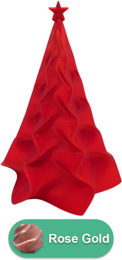 Organische kerstboom – Decoratief object - Rose Gold - 3d geprinte object – Winter woondecoratie – 15CM