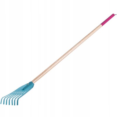 KADAX Hark, bladbreker van kunststof voor dames, hark met lange steel van hout, bladwaaier voor tuin, comfortabele tuinhark, bladbezem, tuingereedschap, tuingereedschap (7 tanden)
