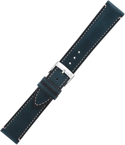 Morellato Greco Blauw Leren Smartwatchband 22 mm - Handgemaakt