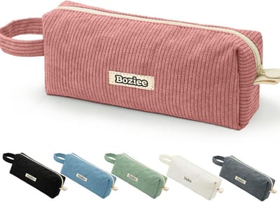Cord-Fabric Pennenetui voor Meisjes en Tieners - Roze Etui voor School en Kantoor