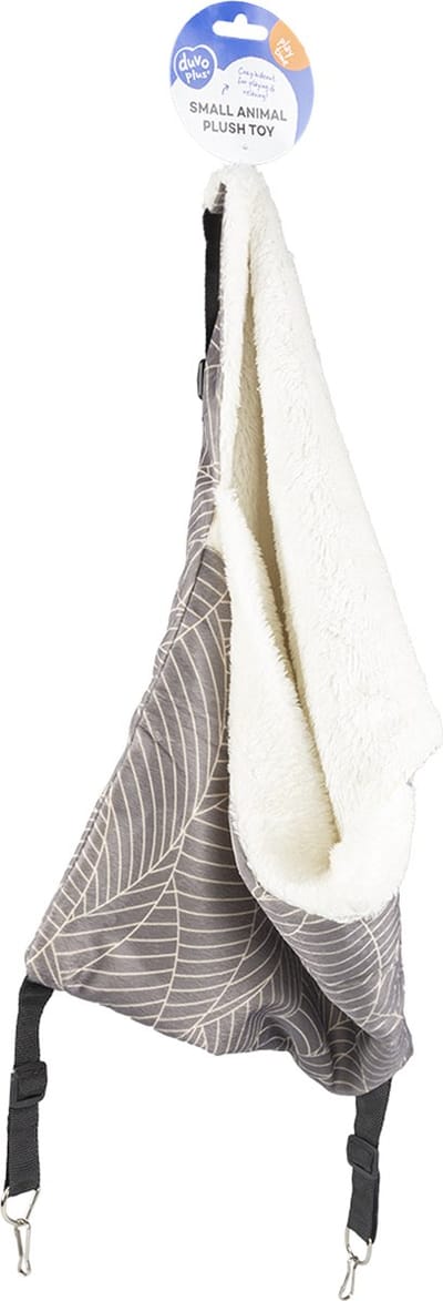 Duvoplus - Dierenmand - Knaagdier - Elm Hangbed Pluche S - 47x32x2cm Grijs/wit - 1st