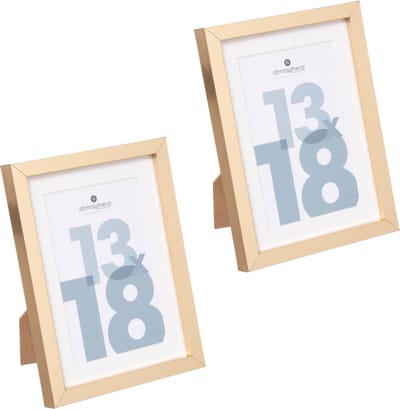 Atmosphera fotolijstje voor een foto van 13 x 18 cm - 2x - goud - foto frame Manu - modern/strak ontwerp