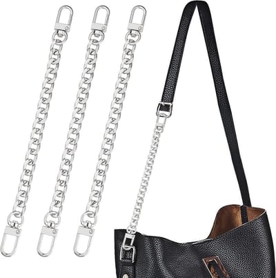 3-Piece Wallet Chain Strap Set - 20cm Handbag Extender with Metal Buckles