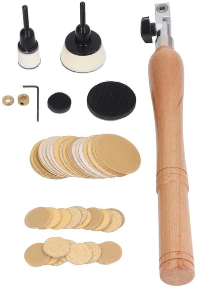 Handschruberset voor kom met boorhouder en slijpschijven - 50 stuks.