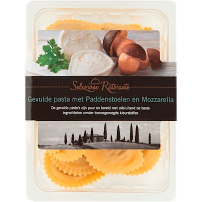 Gevulde pasta paddenstoelen mozzarella