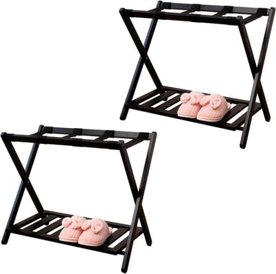 Kofferstandaard - Bagagerek Hotels - Gasten Kamer - Opvouwbaar Ontwerp - 68x40x58 cm - Zwart