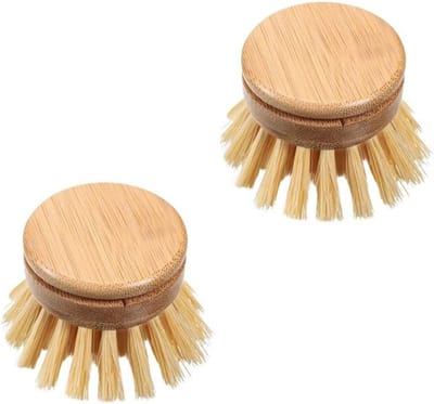 Set van 2 Natuurlijke Bamboe Afwasborstels voor Effectieve Keukenreiniging en Schoonmaakaccessoires
