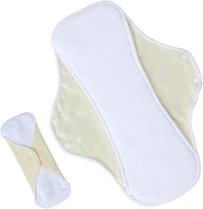 Herbruikbaar Menstruatiekussentje - Wasbaar Maandverband - Intieme Hygiëne - Verbeterde Lekbescherming - L-formaat 22x28cm - Grijs Geel Groen