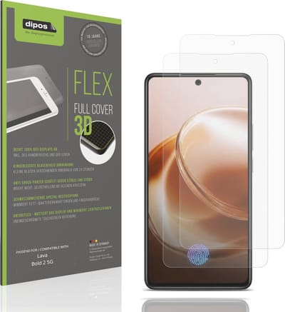 dipos FLEX – 2x Matte Screenprotector geschikt voor Lava Bold 2 5G | Volledige Schermbescherming | Case-Friendly