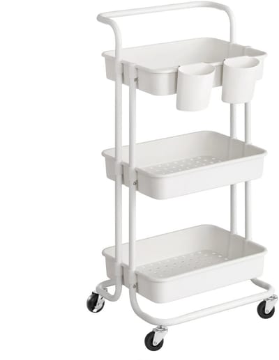 Bovista Bar Cart - Serveerwagen - Serveerkar - Keukentrolley - Drank Trolley - Keuken - Bijzettafel - Restaurant - Wit