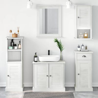 vidaXL - Badkamermeubel - Set - VIGO - 5 - st - Antiek - wit - Massief - grenenhout