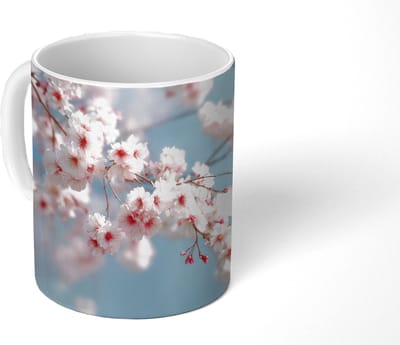 Mok - Koffiemok - Takken - Bloesems - Roze - Mokken - 350 ML - Beker - Koffiemokken - Theemok