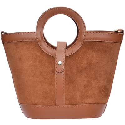 Anna Luchini Brown Rundleer Tas