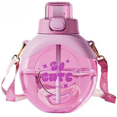 Bouilloire anti-fuite pour étudiants, boissons détachables, jolie tasse à boire pour écoliers, pichet d'eau en plein air, cadeau d'anniversaire 500ML rose