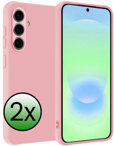 Hoesje 2 Stuks - Geschikt voor Samsung Galaxy A37 - Sterk & Shockproof - Case Siliconen - Back Cover - Telefoon Hoes - Lichtroze