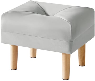 Dailygoods - YMYNY HBD040G Kleine voetenbank Ottomaanse, voetsteun van kunstleer met spons gevoerde zitting, opstapkruk voor bank, slaapkamer, woonkamer, entree, moderne schoenenkruk 40 x 29 x 32 cm, grijs