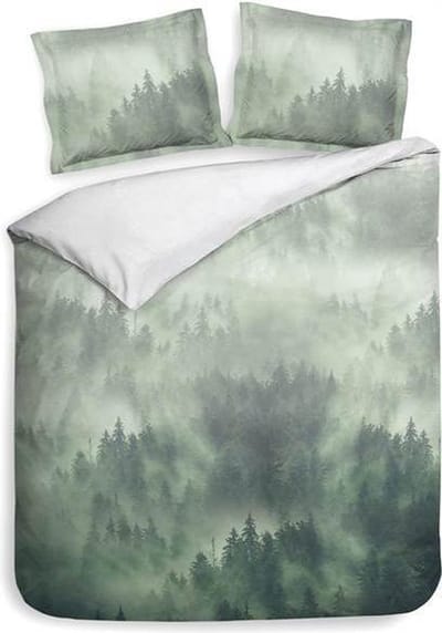 Heckett & Lane Nimy Dekbedovertrek - Litsjumeaux - 240x200/220 cm - Lake Green